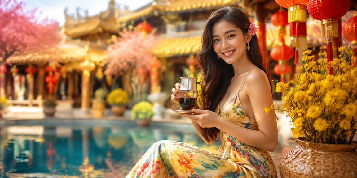 Người dùng tại Huế thư giãn bên cà phê và theo dõi kết quả xổ số miền Trung