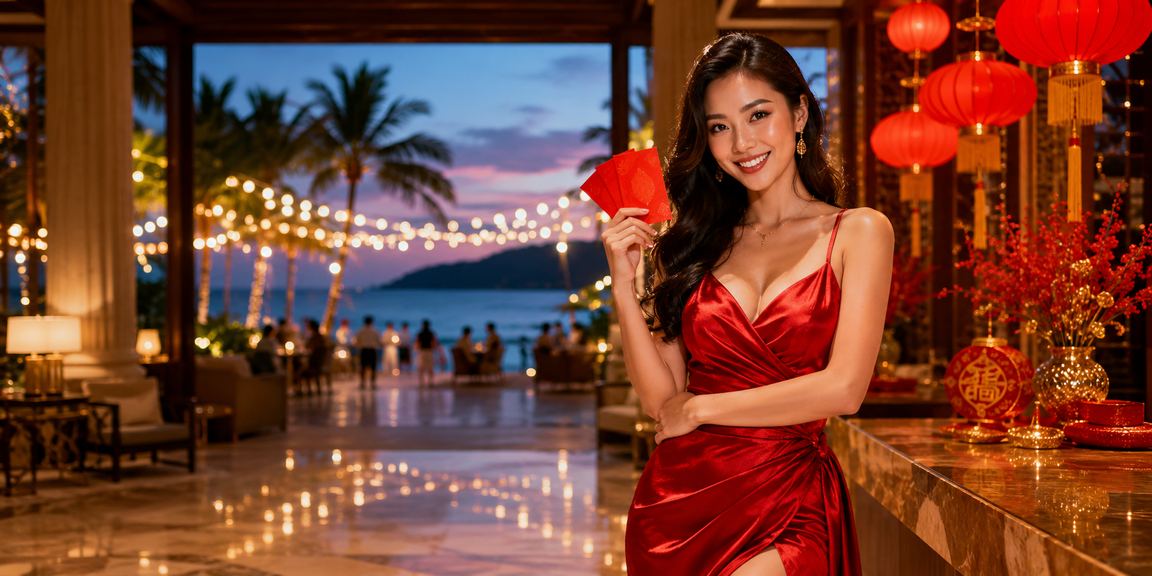 Lồng đèn đỏ và phong bì đặc trưng Tết tại Phú Quốc gợi lên không khí may mắn